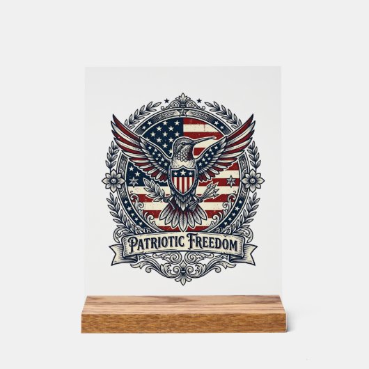 Patriottische Kolibrie Acryl Bord (Voorkant)