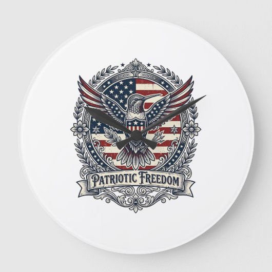 Patriottische Kolibrie Grote Klok (Voorkant)