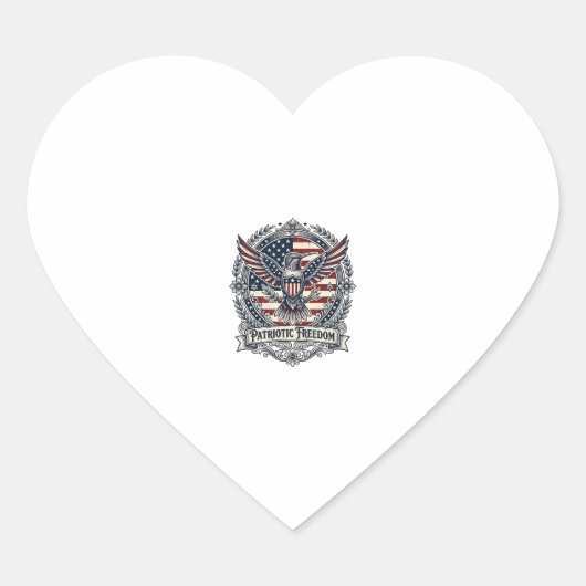 Patriottische Kolibrie Hart Sticker (Voorkant)