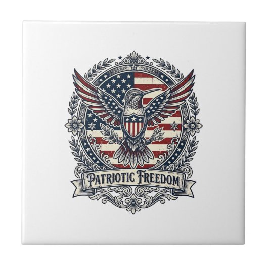 Patriottische Kolibrie Tegeltje (Voorkant)