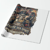 Patriottische Koloniale Schedel Commandant Donkere Cadeaupapier (Uitgerold)
