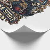 Patriottische Koloniale Schedel Commandant Donkere Cadeaupapier (Hoek)