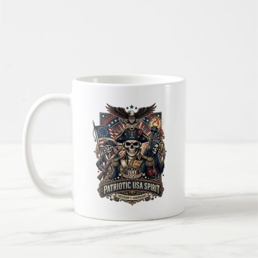 Patriottische Koloniale Schedel Commandant Donkere Koffiemok (Links)