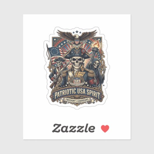 Patriottische Koloniale Schedel Commandant Donkere Sticker (Vel)