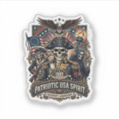 Patriottische Koloniale Schedel Commandant Donkere Sticker (Voorkant)
