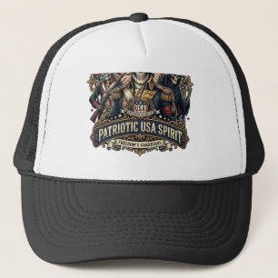 Patriottische Koloniale Schedel Commandant Donkere Trucker Pet