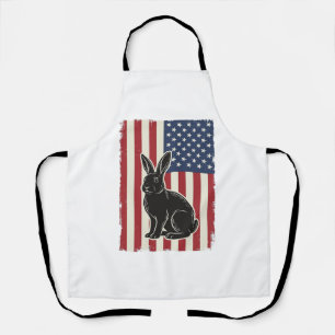 Patriottische Konijn Amerikaanse Vlag Vintage Grav Schort