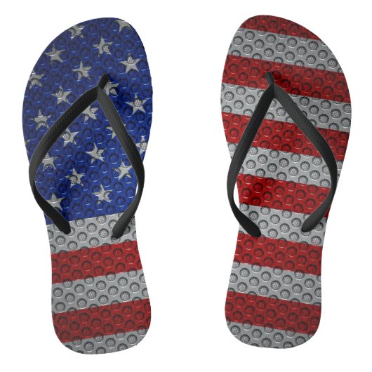 Patriottische koolstofvezel metalen Amerikaanse vl Teenslippers (Voetbed)