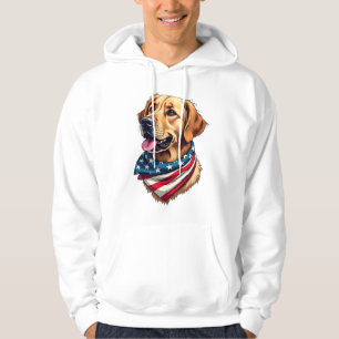 Patriottische kop van goudkleurige retriever vinta hoodie