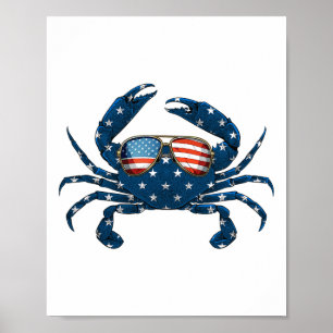 Patriottische Krab - 4 juli Amerikaanse schaaldier Poster