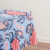Patriottische Krabben Sterren Blauw Rood Tafelkleed (Voorbeeld)