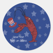 Patriottische kreeft langoesten ronde sticker (Voorkant)
