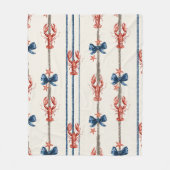 Patriottische Kreeft Rood Wit Blauwe Sterren (3) Fleece Deken (Voorkant)