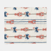 Patriottische Kreeft Rood Wit Blauwe Sterren (3) Fleece Deken (Voorkant (Horizontaal))