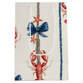 Patriottische Kreeft Rood Wit Blauwe Sterren (3) Medium Cadeauzakje (Achterkant)
