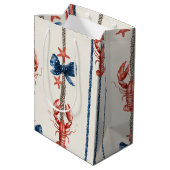 Patriottische Kreeft Rood Wit Blauwe Sterren (3) Medium Cadeauzakje (Achterkant Gekanteld)