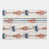Patriottische Kreeft Rood Wit Blauwe Sterren (3) Theedoek (Horizontaal)