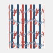 Patriottische Kreeft Rood Wit Blauwe Sterren (4) Fleece Deken (Voorkant)