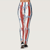 Patriottische Kreeft Rood Wit Blauwe Sterren (4) Leggings (Achterkant)