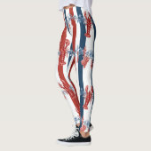 Patriottische Kreeft Rood Wit Blauwe Sterren (4) Leggings (Links)