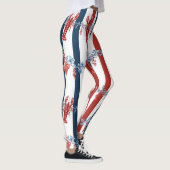 Patriottische Kreeft Rood Wit Blauwe Sterren (4) Leggings (Rechts)
