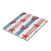Patriottische Kreeft Rood Wit Blauwe Sterren (5) Tegeltje (Zijkant)