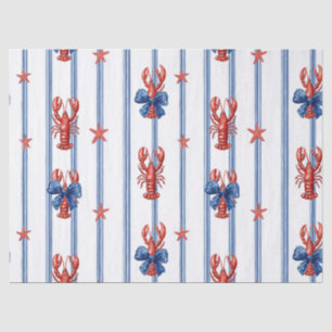 Patriottische Kreeft Rood Wit Blauwe Sterren (5) Tissuepapier