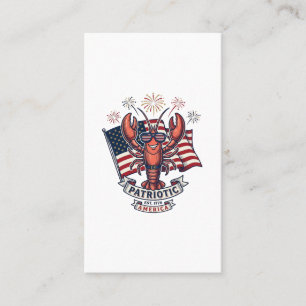 Patriottische Kreeftenvlag Vintage Gravure T-Shirt Visitekaartje