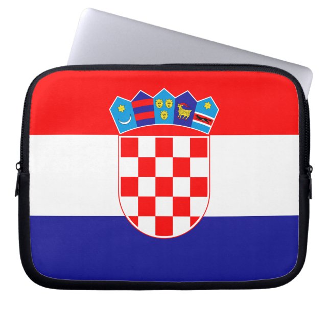 Patriottische Kroatische vlag Laptop Sleeve (Voorkant)