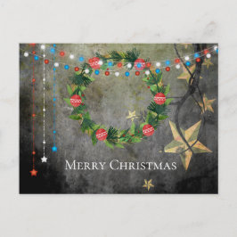 Patriottische Kroon van Kerstmis van de Lichten ~ Feestdagenkaart