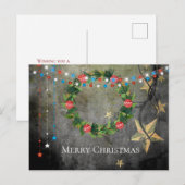 Patriottische Kroon van Kerstmis van de Lichten ~ Feestdagenkaart (Voorkant / Achterkant)