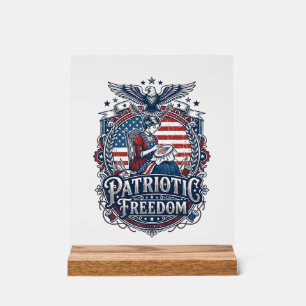 Patriottische Kruissteek Vector Grafische T-shirt_ Acryl Bord