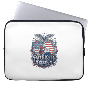 Patriottische Kruissteek Vector Grafische T-shirt_ Laptop Sleeve