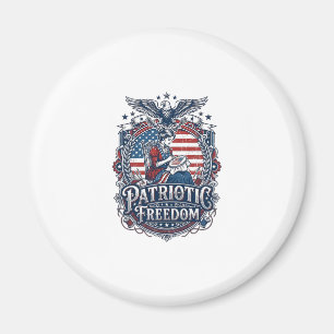 Patriottische Kruissteek Vector Grafische T-shirt_ Magneet