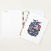 Patriottische Kruissteek Vector Grafische T-shirt_ Planner (Display)