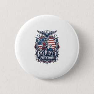 Patriottische Kruissteek Vector Grafische T-shirt_ Ronde Button 5,7 Cm