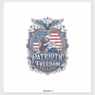 Patriottische Kruissteek Vector Grafische T-shirt_ Sticker