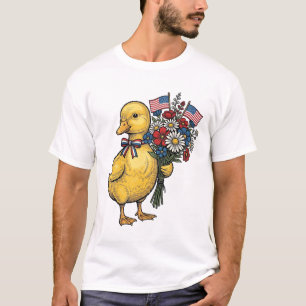 Patriottische Kuiken Bloemen Boeket Vintage Shirt 