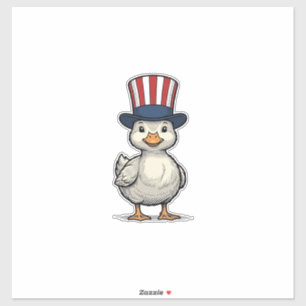 Patriottische Kuiken Vintage 4 juli T-shirt Ontwer Sticker