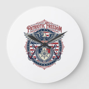 Patriottische Kust Preppy Vector Grafische T-shirt Grote Klok