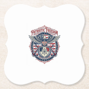 Patriottische Kust Preppy Vector Grafische T-shirt Kartonnen Onderzetters