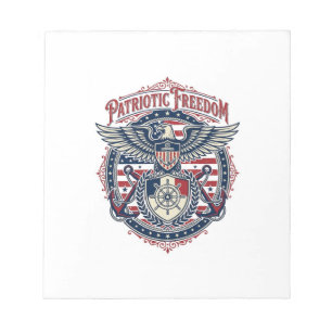 Patriottische Kust Preppy Vector Grafische T-shirt Notitieblok