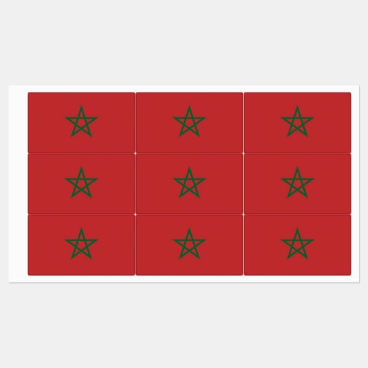 Patriottische labels met de vlag van Marokko (Vel)