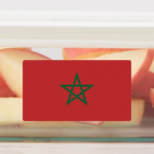 Patriottische labels met de vlag van Marokko (Aangebracht)