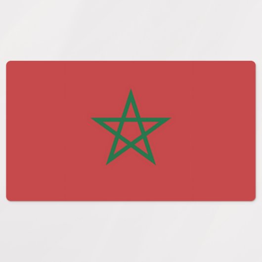 Patriottische labels met de vlag van Marokko (Design 2)