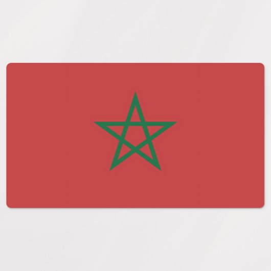 Patriottische labels met de vlag van Marokko (Design 1)