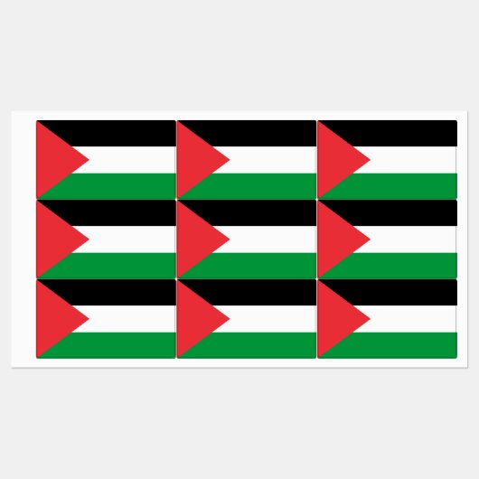 Patriottische labels met de vlag van Palestina (Vel)