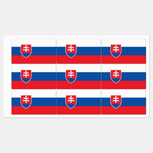 Patriottische labels met de vlag van Slowakije (Vel)