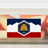 Patriottische labels met de vlag van Utah, VS (Aangebracht)