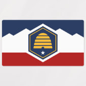 Patriottische labels met de vlag van Utah, VS (Design 2)